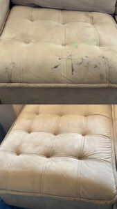 antes e depois limpeza de sofa