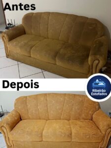 antes e depois limpeza de sofa ribeirao preto