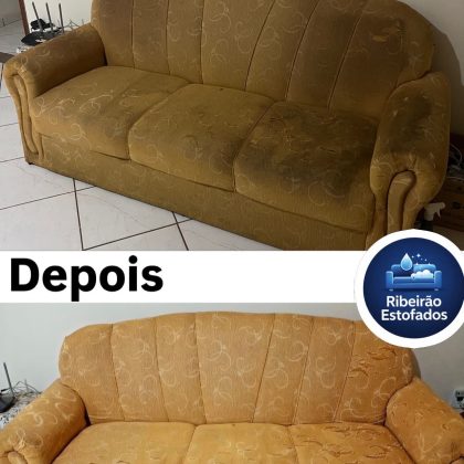 antes e depois limpeza de sofa ribeirao preto
