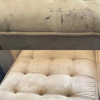 antes e depois limpeza de sofa